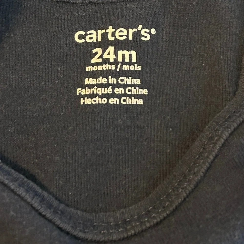 Carters Baby Boys Long Sleeve Bodysuit Navy Blue 24M Cotton Rib 1605